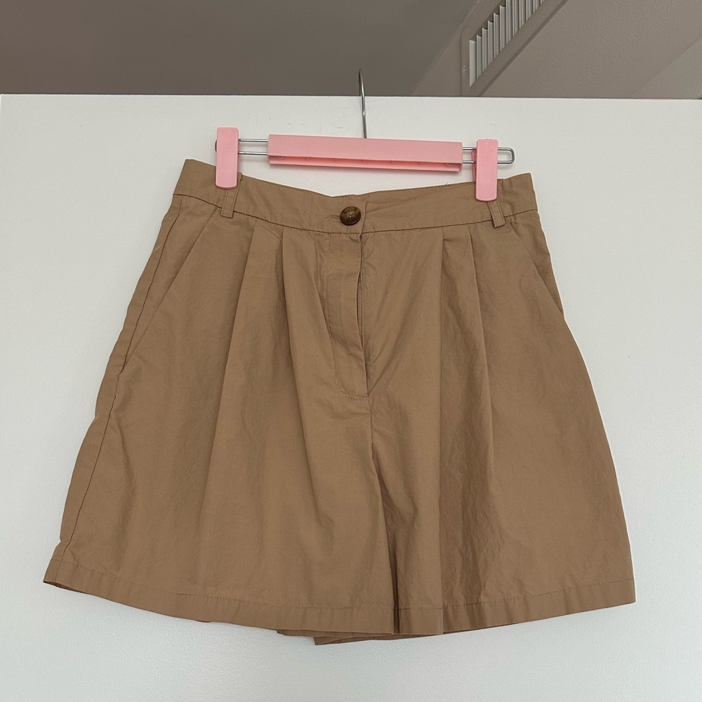Mango 100% cotton khaki shorts